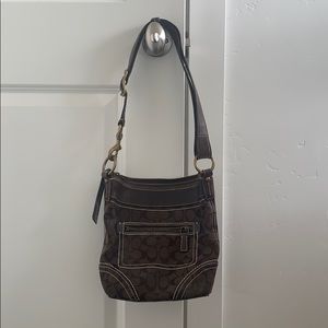 Brown Coach insignia Shoulder Purse